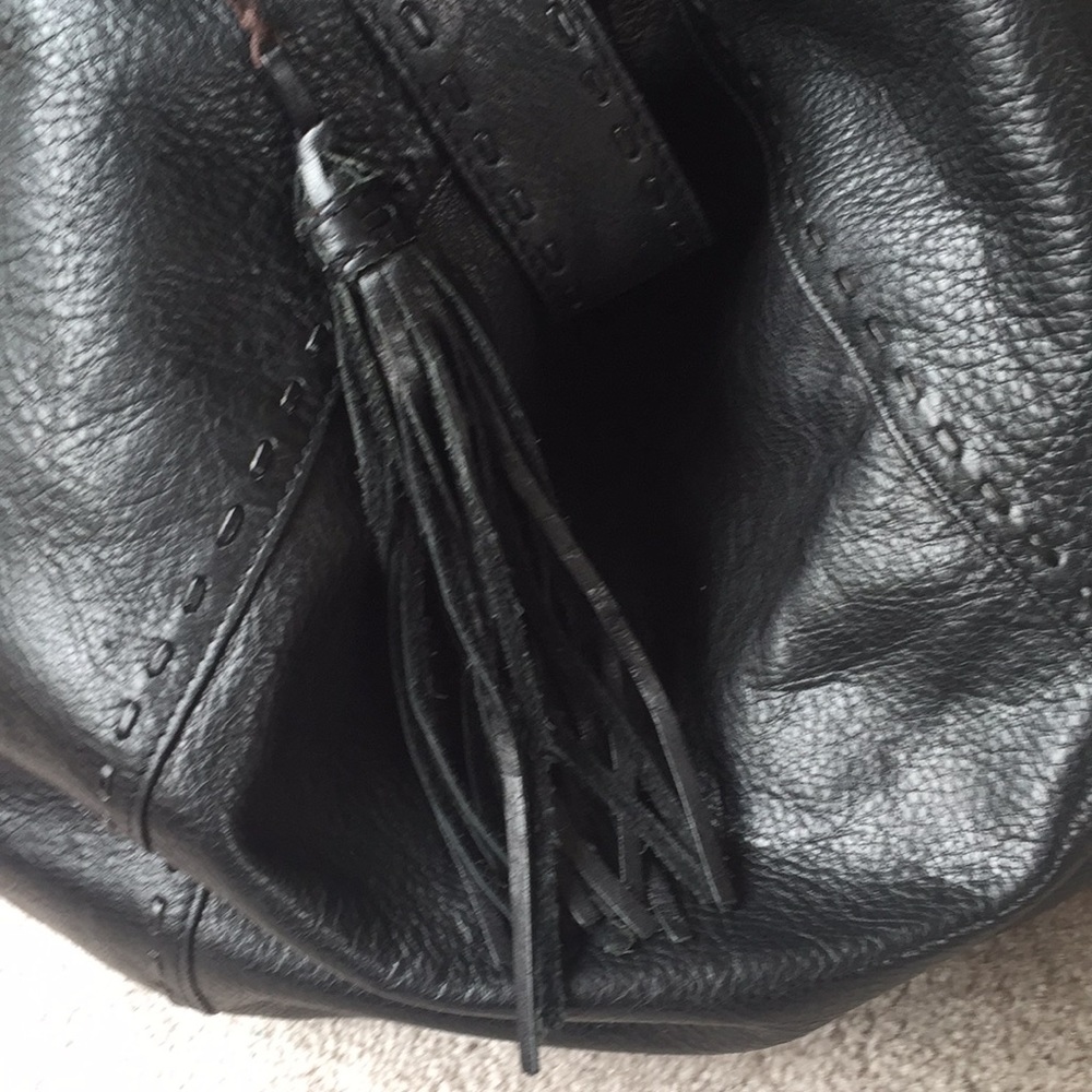 Sigrid Olsen Black Pebble Leather Slouchy Handbag